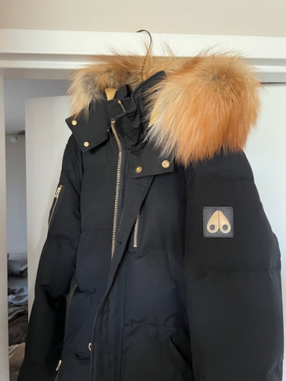 Moose Knuckles 3Q Black / Gold  Mens Large Coat